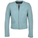 Leather Jacket Pale Blue: FO-ETHEL