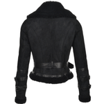 Fitted Sheepskin Aviator Flying Jacket Black/suede: KB-451