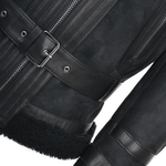Fitted Sheepskin Aviator Flying Jacket Black/suede: KB-451
