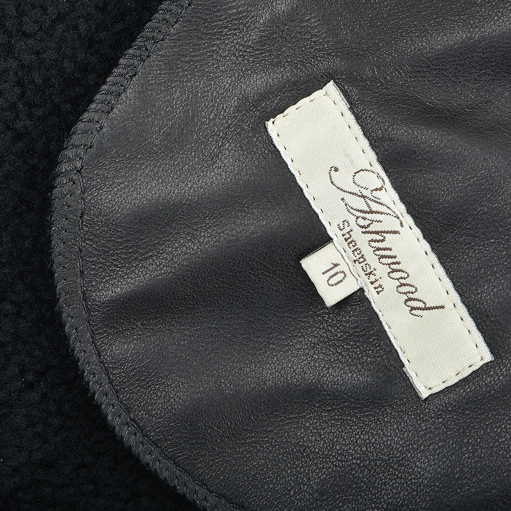 Fitted Sheepskin Aviator Flying Jacket Black/suede: KB-451