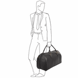 Mens Large Leather Weekend Holdall Brown/tum : Charles