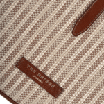 Large Italian Leather And Woven Material Shopper Straw Brown : 041447 3T 3B NH