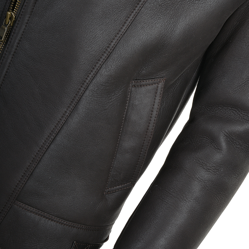 Sheepskin Flying Jacket Brn/cream: NV 47