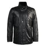 Lambskin Leather And Sheepskin Lined Coat Black: E1529