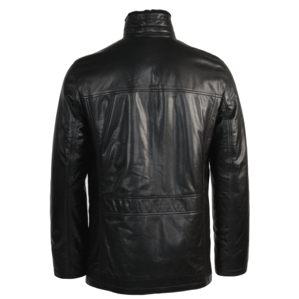 Lambskin Leather And Sheepskin Lined Coat Black: E1529