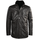Lambskin Leather and Sheepskin lined Coat Brown: E1529