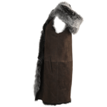 Hooded Long Suede Toscana Gilet Brown: KB-694
