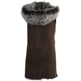 Hooded Long Suede Toscana Gilet Brown: KB-694