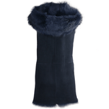 Hooded Long Suede Toscana Gilet Ombre Blue: KB-694