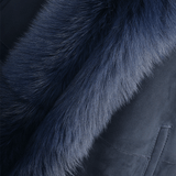 Hooded Long Suede Toscana Gilet Ombre Blue: KB-694
