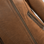 Side Zip Biker Sheepskin Pilot Jacket Whiskey/cream: KB-693