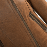 Side Zip Biker Sheepskin Pilot Jacket Whiskey/cream: KB-693