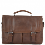 Soft Leather Handcrafted Briefcase Tan : Elliot