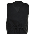 Leather Front Waistcoat Black: SATIN BACK W/COAT