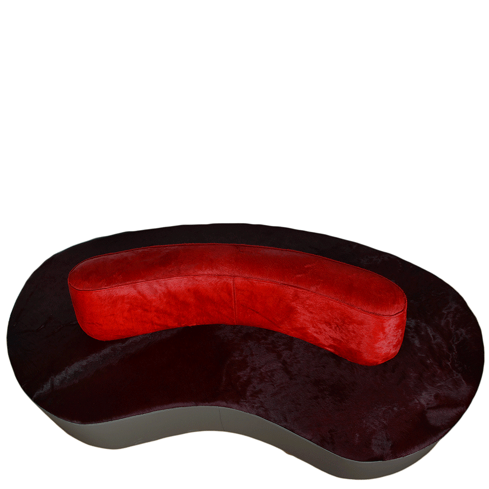 Designer Leather Sofa Brum Red/burgundy/grey: DESIGNER LEATHER SOFA BRUM
