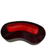 Designer Leather Sofa Brum Red/burgundy/grey: DESIGNER LEATHER SOFA BRUM