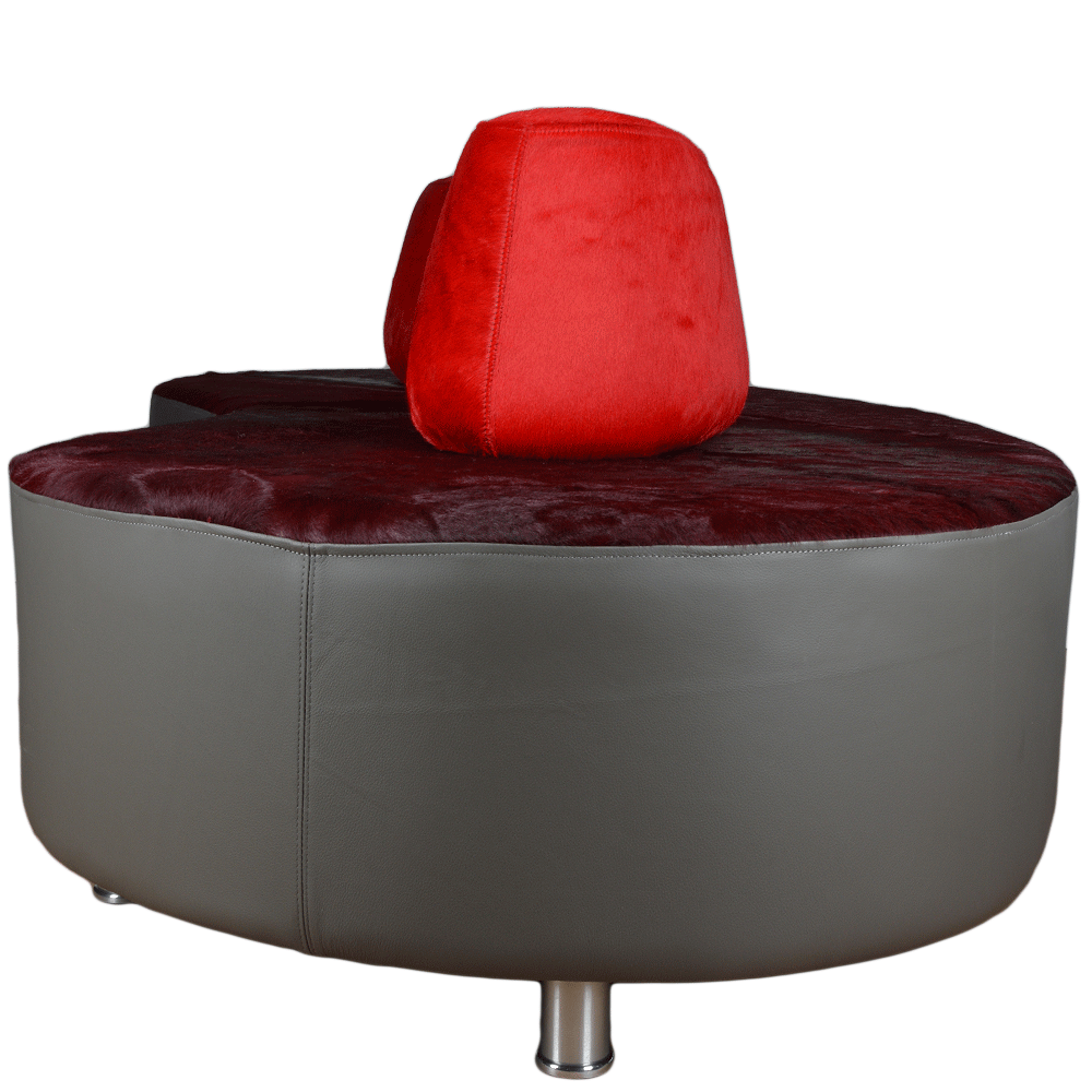 Designer Leather Sofa Brum Red/burgundy/grey: DESIGNER LEATHER SOFA BRUM