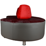 Designer Leather Sofa Brum Red/burgundy/grey: DESIGNER LEATHER SOFA BRUM