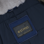 Hooded Toscana Tipped Fur Parka With Detachable Fur Trim Lining Blue/brown: 9702 R