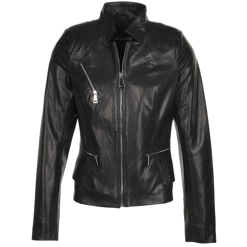 Vegetable Tanned Leather Biker Jacket Black: Z-2015
