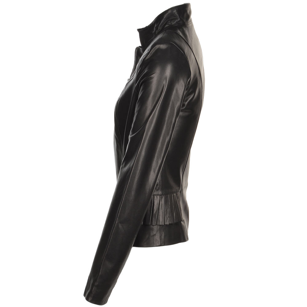 Vegetable Tanned Leather Biker Jacket Black: Z-2015