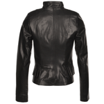 Vegetable Tanned Leather Biker Jacket Black: Z-2015