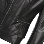 Vegetable Tanned Leather Biker Jacket Black: Z-2015