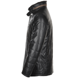 Lambskin Leather and Sheepskin lined Coat Black: E1521