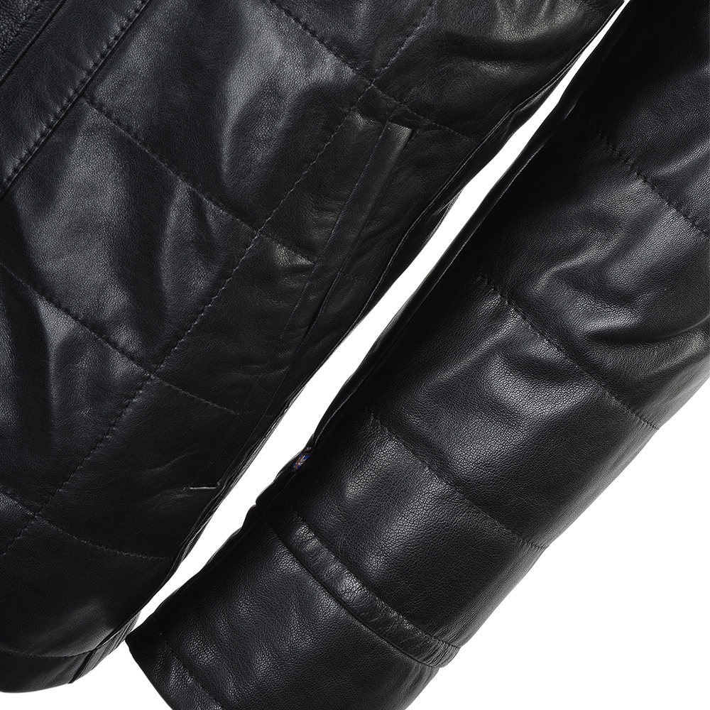 Lambskin Leather and Sheepskin lined Coat Black: E1521