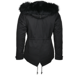 Hooded Raccoon Fur Parka Black: E 8085 F