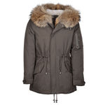 Hooded  Racoon Tipped Fur Parka With Removable Fur Trim Lining: E 8595 R