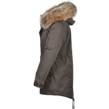 Hooded  Racoon Tipped Fur Parka With Removable Fur Trim Lining: E 8595 R