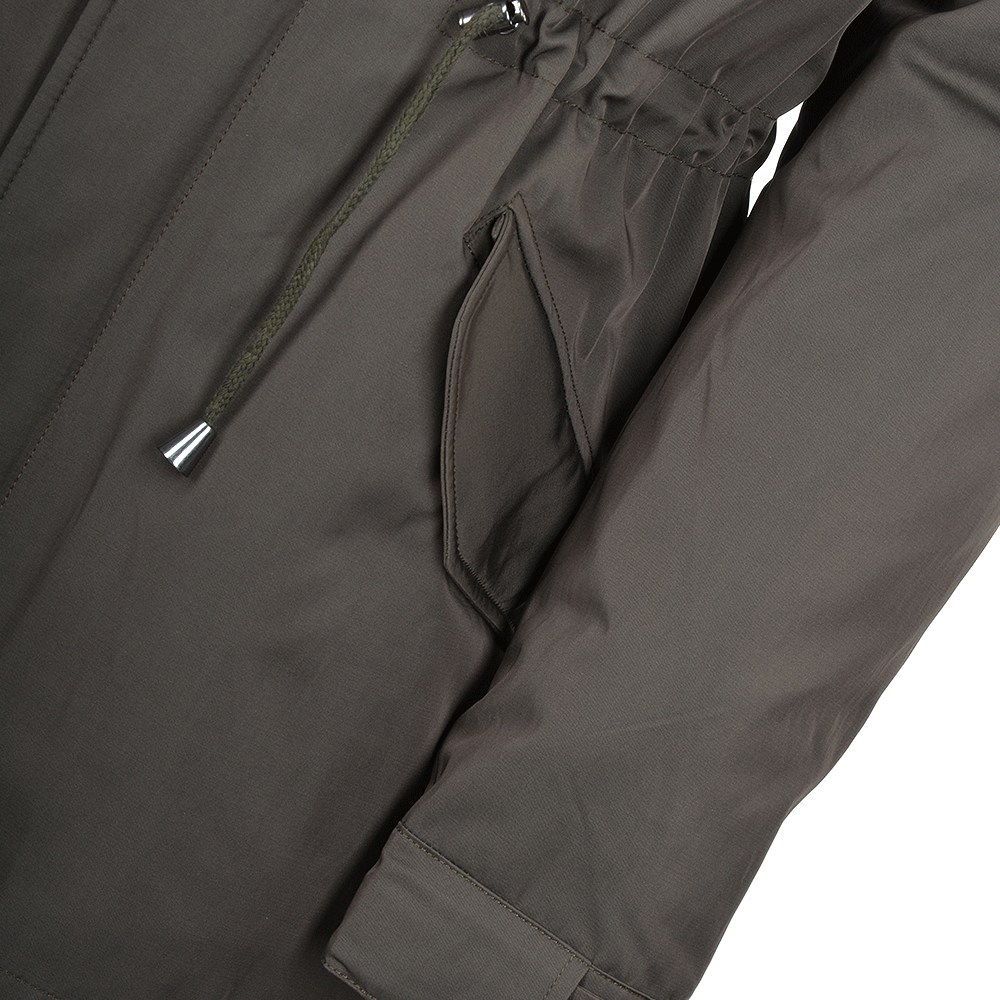Hooded  Racoon Tipped Fur Parka With Removable Fur Trim Lining: E 8595 R