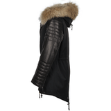 Hooded Racoon Tipped Fur Parka: E 8595 LR