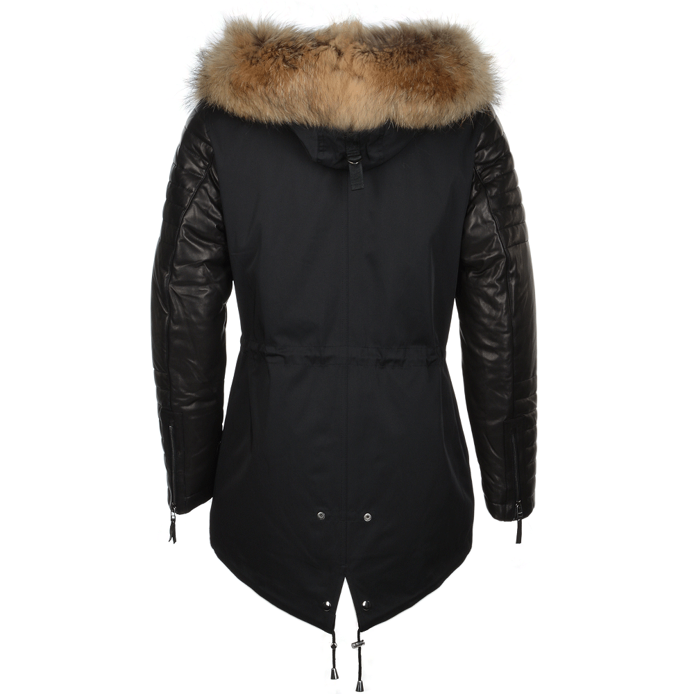 Hooded Racoon Tipped Fur Parka: E 8595 LR