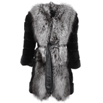 Raccoon And Rex Rabbit Cropped Sleeve Coat Black: 1702