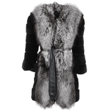 Raccoon And Rex Rabbit Cropped Sleeve Coat Black: 1702