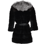 Raccoon And Rex Rabbit Cropped Sleeve Coat Black: 1702