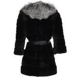 Raccoon And Rex Rabbit Cropped Sleeve Coat Black: 1702