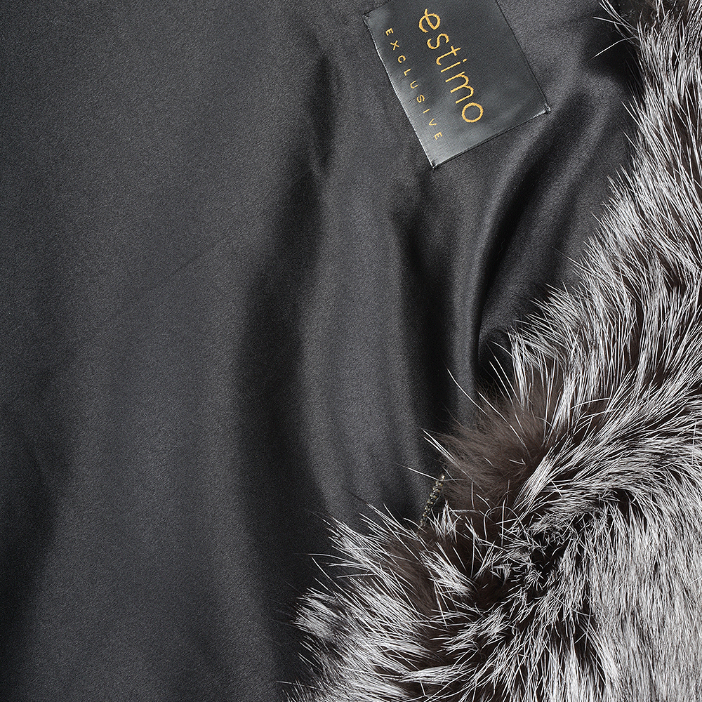 Raccoon And Rex Rabbit Cropped Sleeve Coat Black: 1702