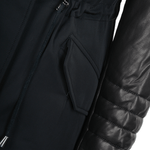 Hooded Racoon Tipped Fur Parka Black: 8085 FL
