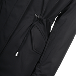 Hooded Fox Fur Parka With Detachable Raccoon Fur Trim Lining Black: 9703 R