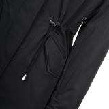 Hooded Fox Fur Parka With Detachable Raccoon Fur Trim Lining Black: 9703 R