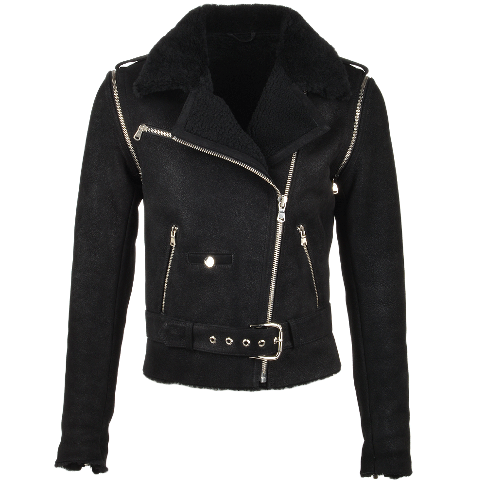 Belted Biker 2-in-1 Biker Pilot Jacket Black/snu: 120-15