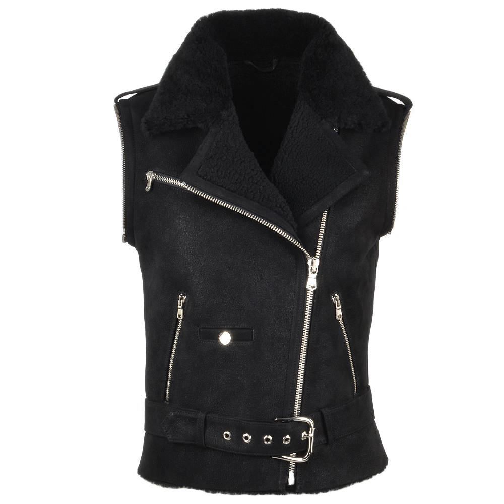 Belted Biker 2-in-1 Biker Pilot Jacket Black/snu: 120-15