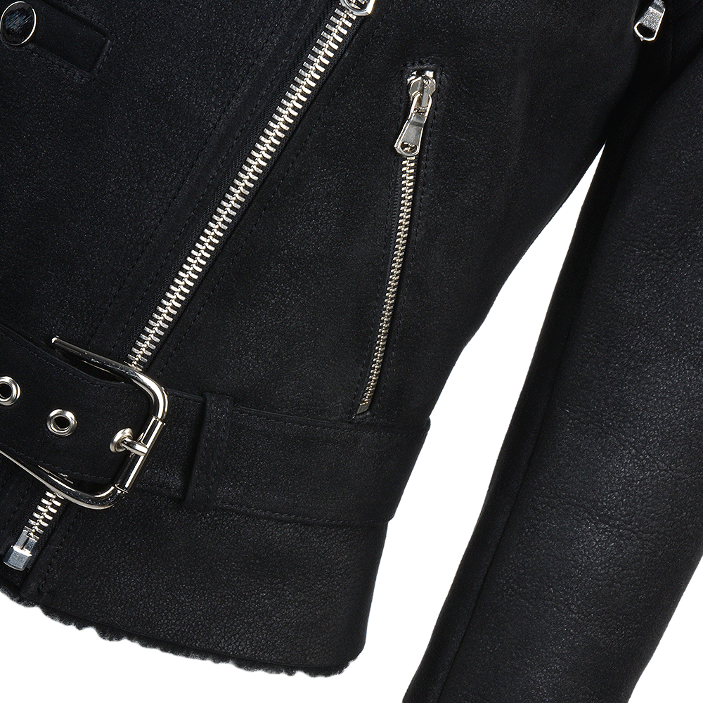 Belted Biker 2-in-1 Biker Pilot Jacket Black/snu: 120-15