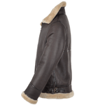 Hand Buffed  Soft Sheepskin Pilot Jacket Brown/ Cream: KE B3