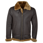 Hand Buffed Soft Sheepskin Pilot Jacket Brown/ ginger: KE B3