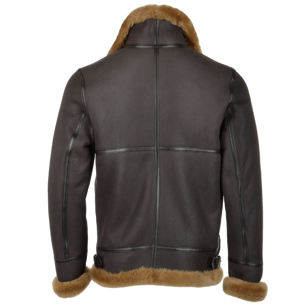 Hand Buffed Soft Sheepskin Pilot Jacket Brown/ ginger: KE B3