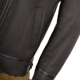 Hand Buffed Soft Sheepskin Pilot Jacket Brown/ ginger: KE B3